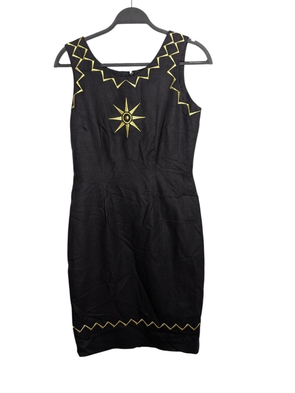 Vintage 90s Adrianna Papell Celestial Sunburst Shift Dress Whimsigoth Size 4